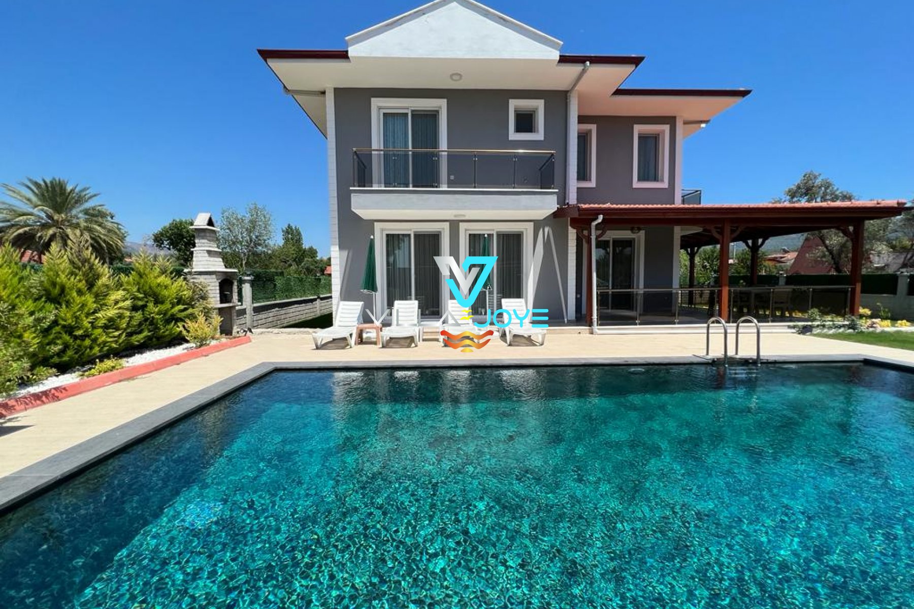 Muğla, Köyceğiz'de, 4 Odalı, 3 Banyolu, 8 Kişiye Kadar Konaklamalı Kiralık Villa - No: 85