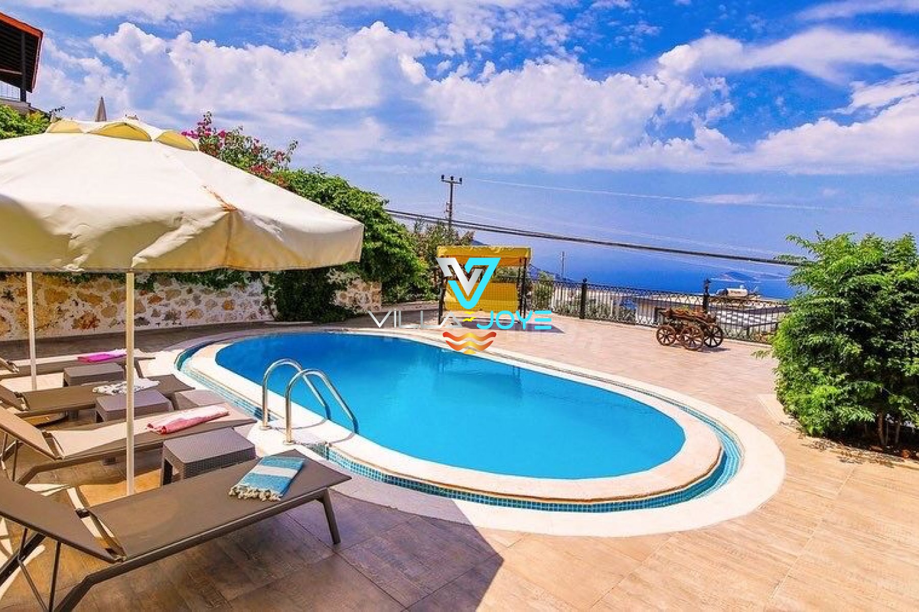 Antalya, Kalkan'da, 3 Odalı, 3 Banyolu, 6 Kişiye Kadar Konaklamalı Kiralık Villa - No: 94