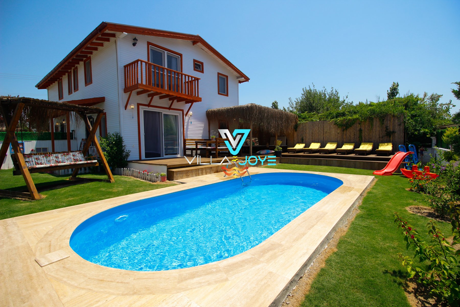 Muğla, Dalyan'da 3 Odalı, 3 Banyolu, 6 Kişiye Kadar Konaklamalı, Kiralık Villa - No: 108-1