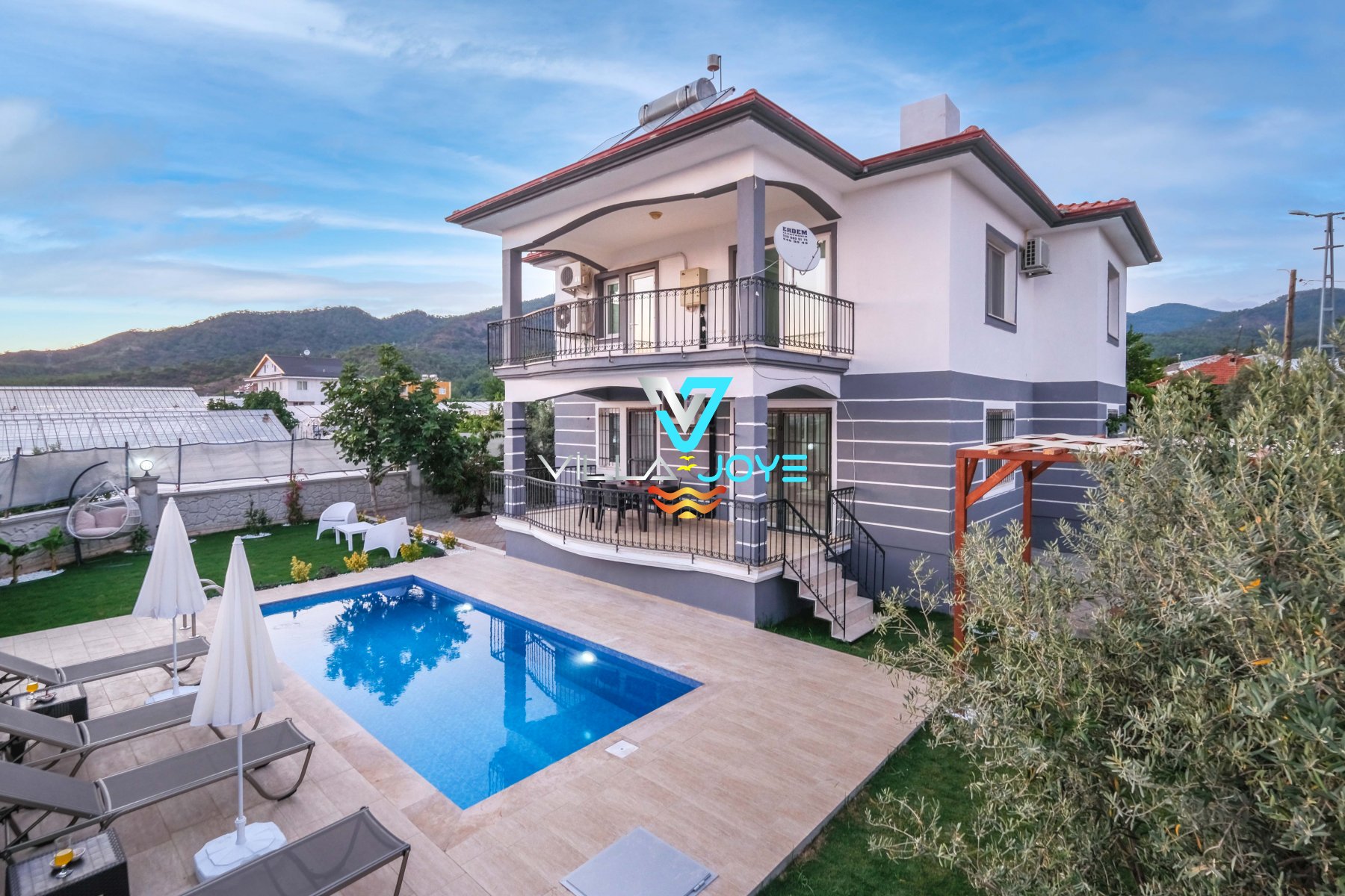 Muğla, Fethiye'de 3 Odalı, 2 Banyolu, 6 Kişiye Kadar Konaklamalı, Kiralık Villa - No: 115
