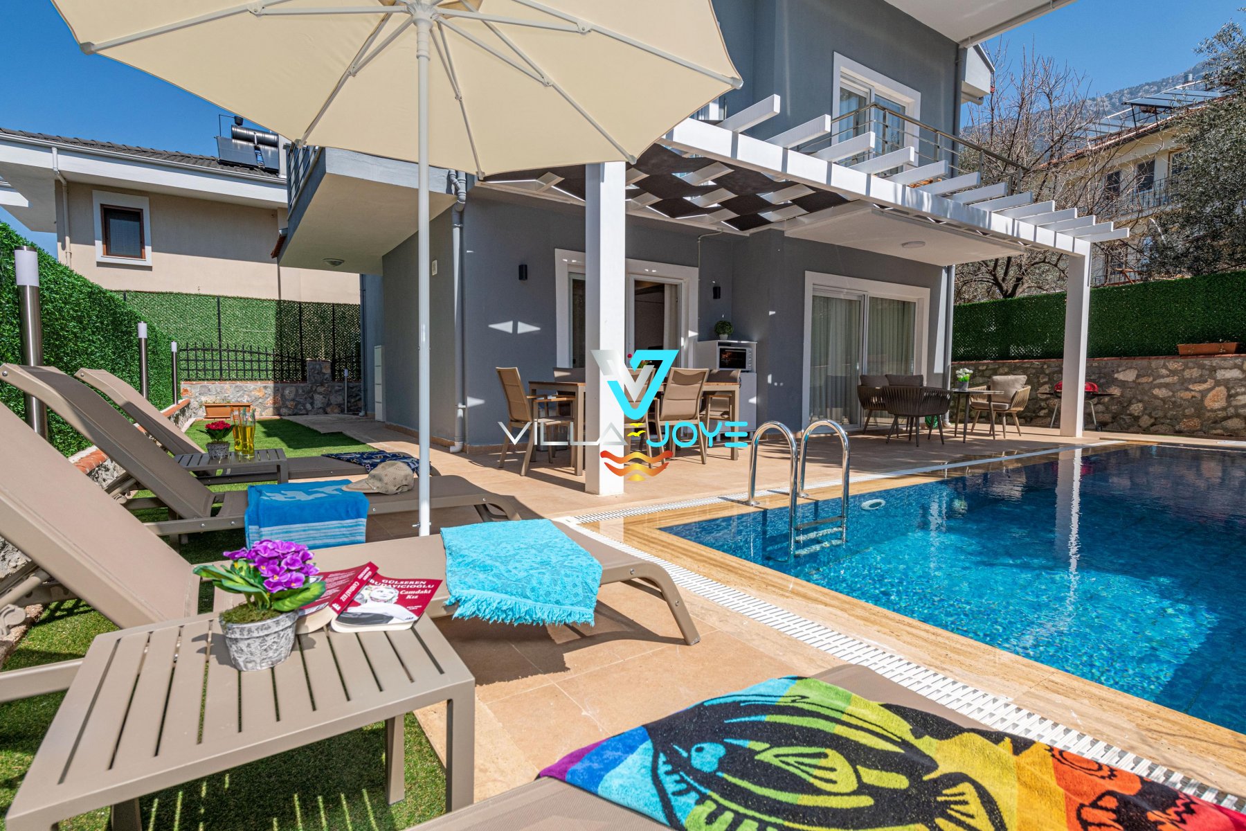 Muğla, Fethiye'de 5 Odalı, 4 Banyolu, 9 Kişiye Kadar Konaklamalı, Kiralık Villa - No: 152