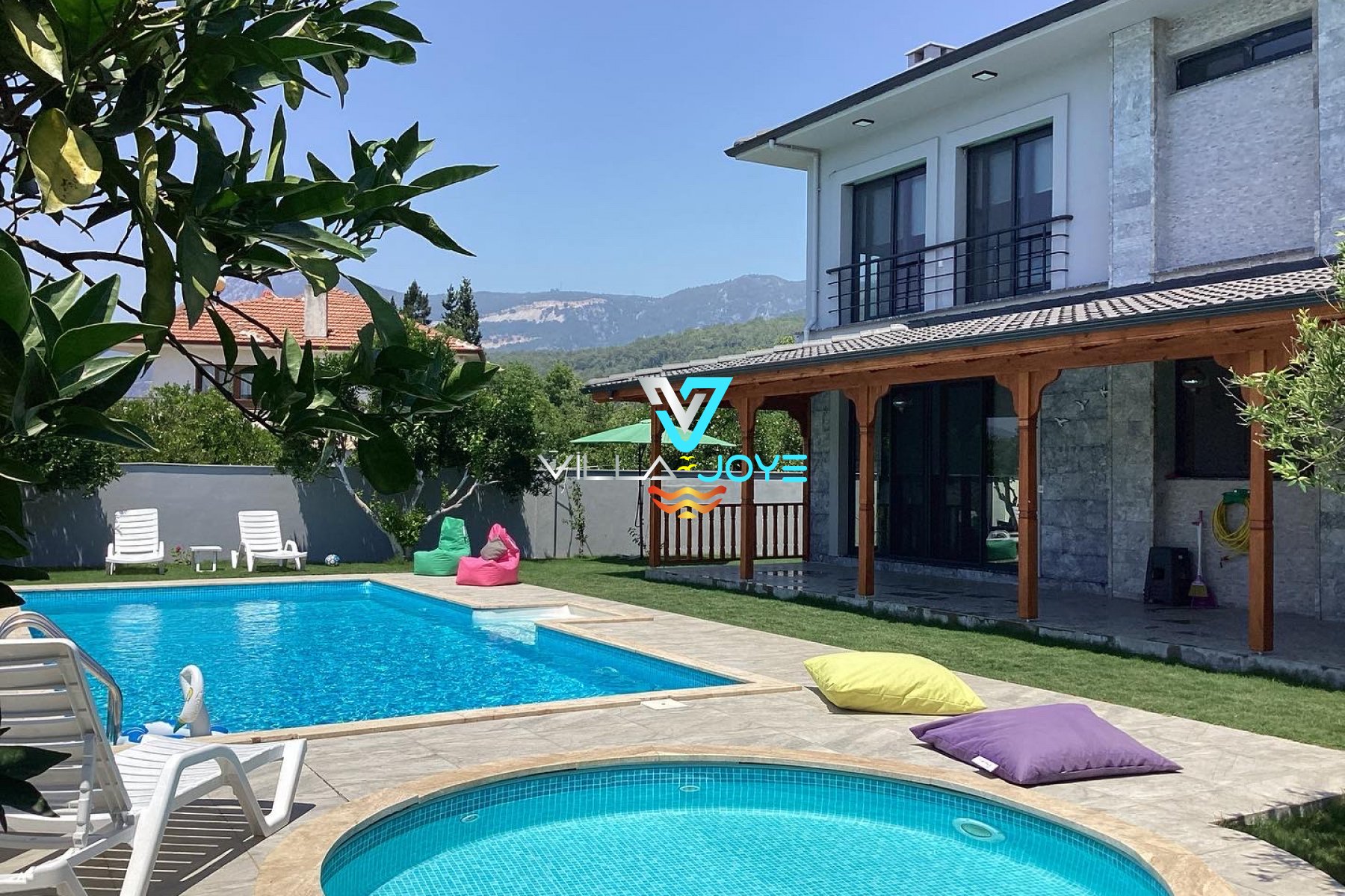Muğla, Akyaka'da 3 Odalı, 3 Banyolu, 6 Kişiye Kadar Konaklamalı, Kiralık Villa - No: 153-1