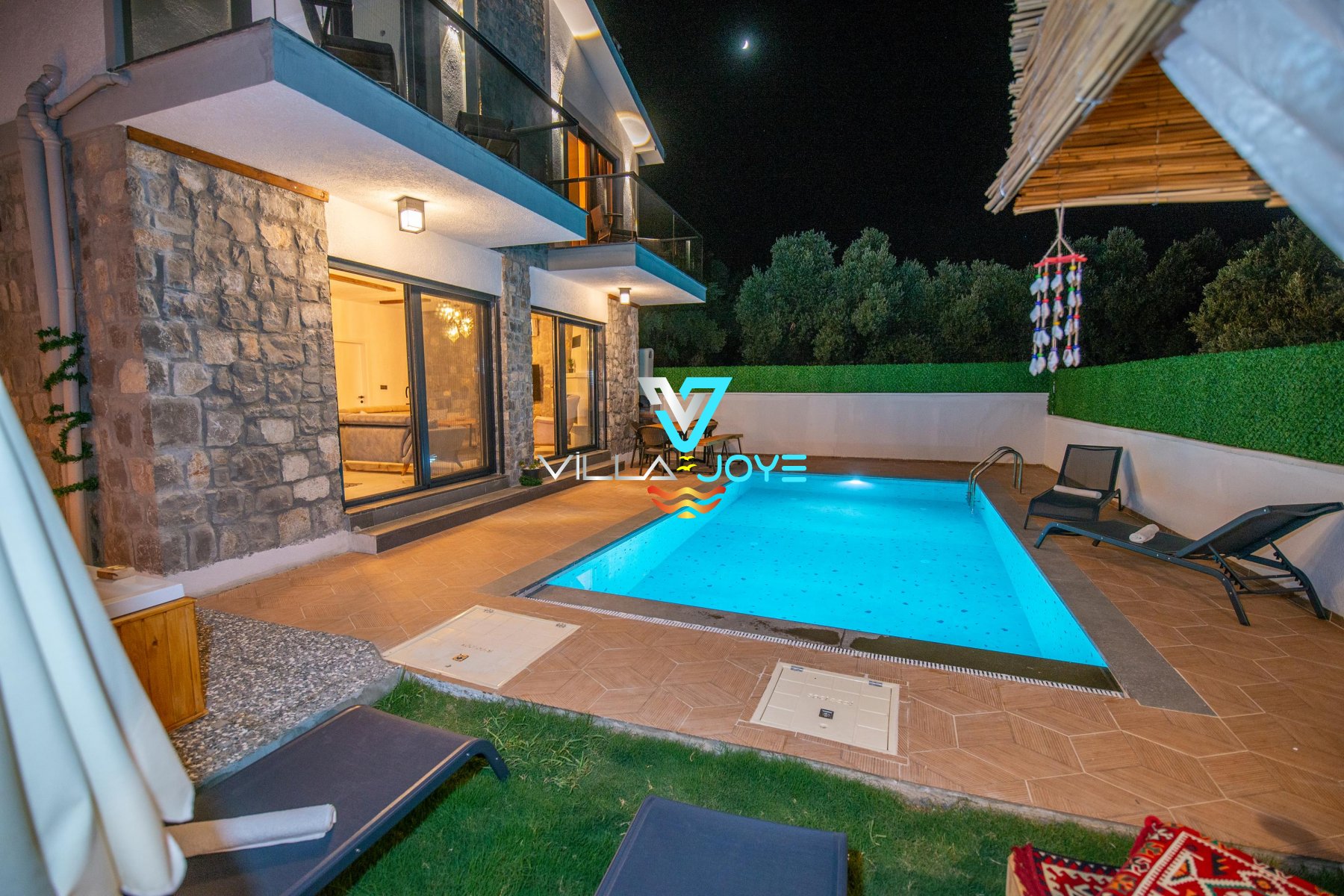 Muğla, Fethiye'de 3 Odalı, 3 Banyolu, 6 Kişiye Kadar Konaklamalı, Kiralık Villa - No: 180