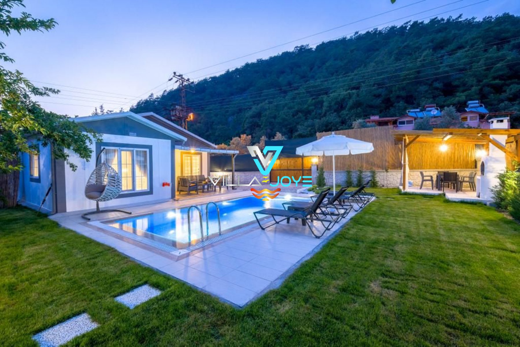 Muğla, Göcek'te, 2 Odalı, 1 Banyolu, 5 Kişiye Kadar Konaklamalı Kiralık Villa - No: 188