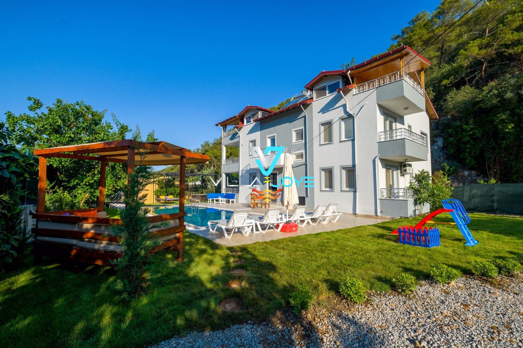 Muğla, Göcek'te, 3 Odalı, 2 Banyolu, 9 Kişiye Kadar Konaklamalı Kiralık Villa - No: 189