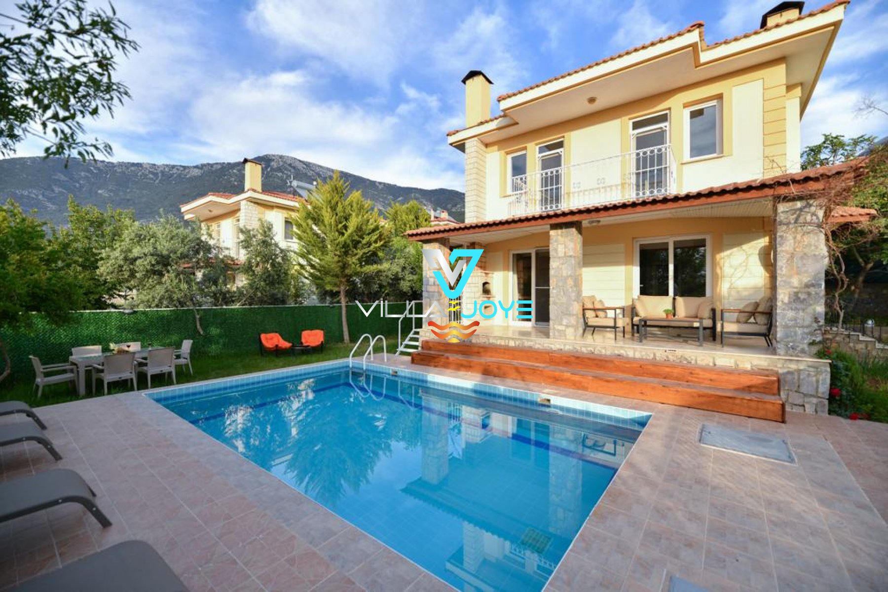 Muğla, Fethiye'de 3 Odalı, 2 Banyolu, 6 Kişiye Kadar Konaklamalı, Kiralık Villa - No: 203-1