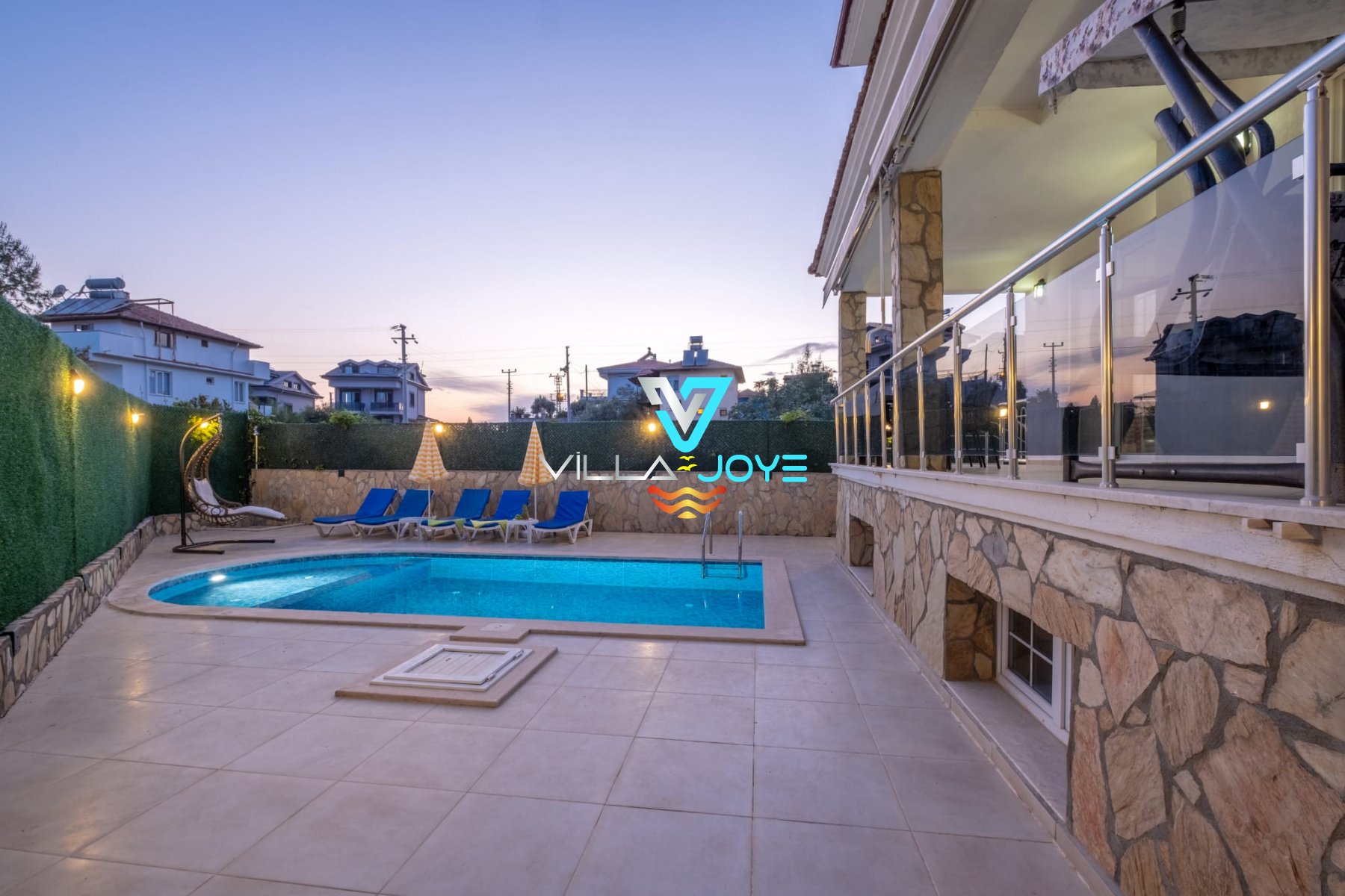 Muğla, Fethiye'de 3 Odalı, 2 Banyolu, 6 Kişiye Kadar Konaklamalı, Kiralık Villa - No: 215