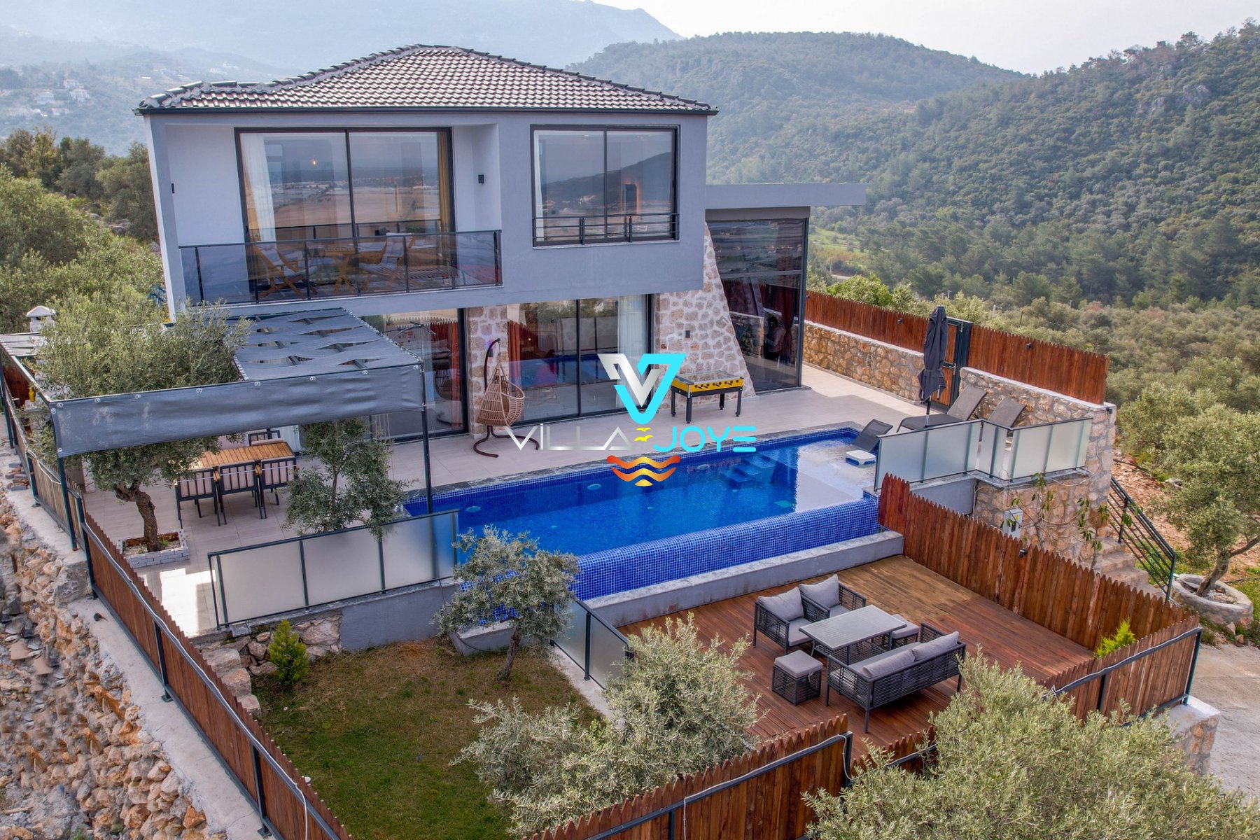 Antalya, Kalkan'da 3 Odalı, 3 Banyolu, 6 Kişiye Kadar Konaklamalı, Kiralık Villa - No: 254
