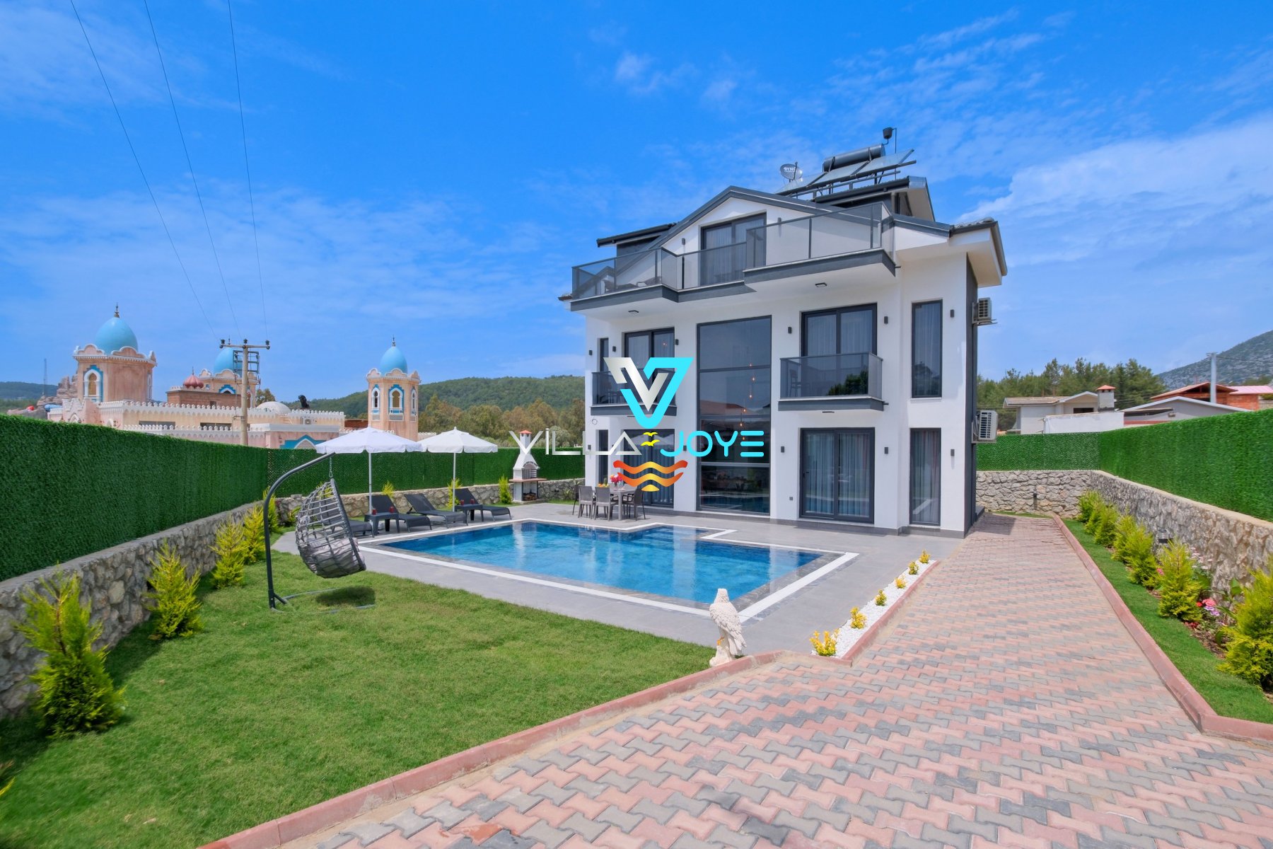 Muğla, Fethiye'de 3 Odalı, 3 Banyolu, 6 Kişiye Kadar Konaklamalı, Kiralık Villa - No: 286