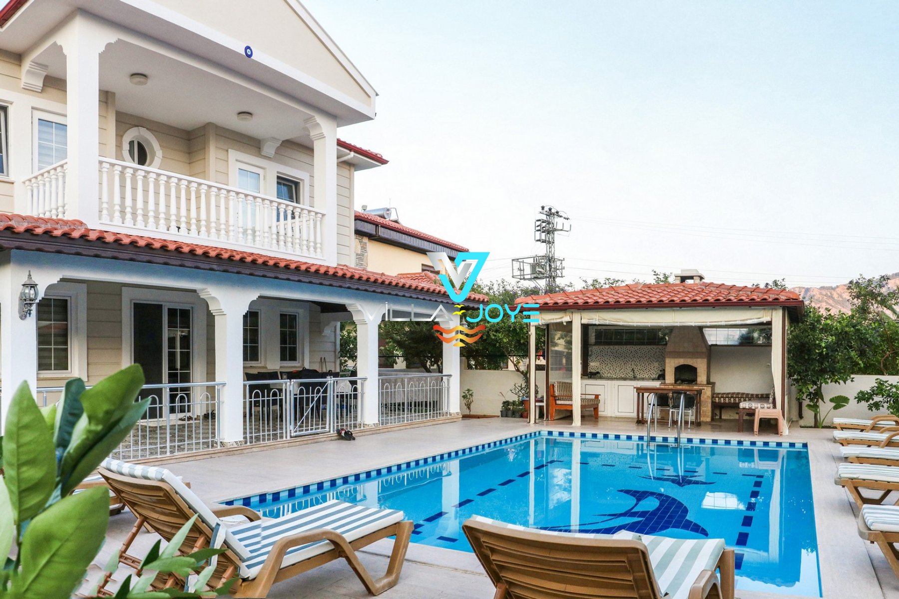 Muğla, Dalyan'da, 5 Odalı, 5 Banyolu, 10 Kişiye Kadar Konaklamalı Kiralık Villa - No: 311