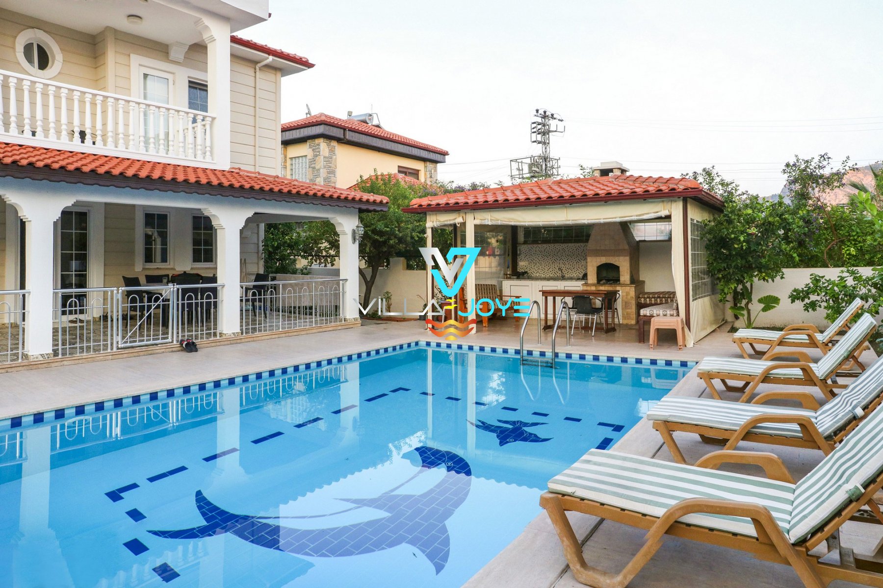 Muğla, Dalyan'da, 5 Odalı, 5 Banyolu, 10 Kişiye Kadar Konaklamalı Kiralık Villa - No: 311