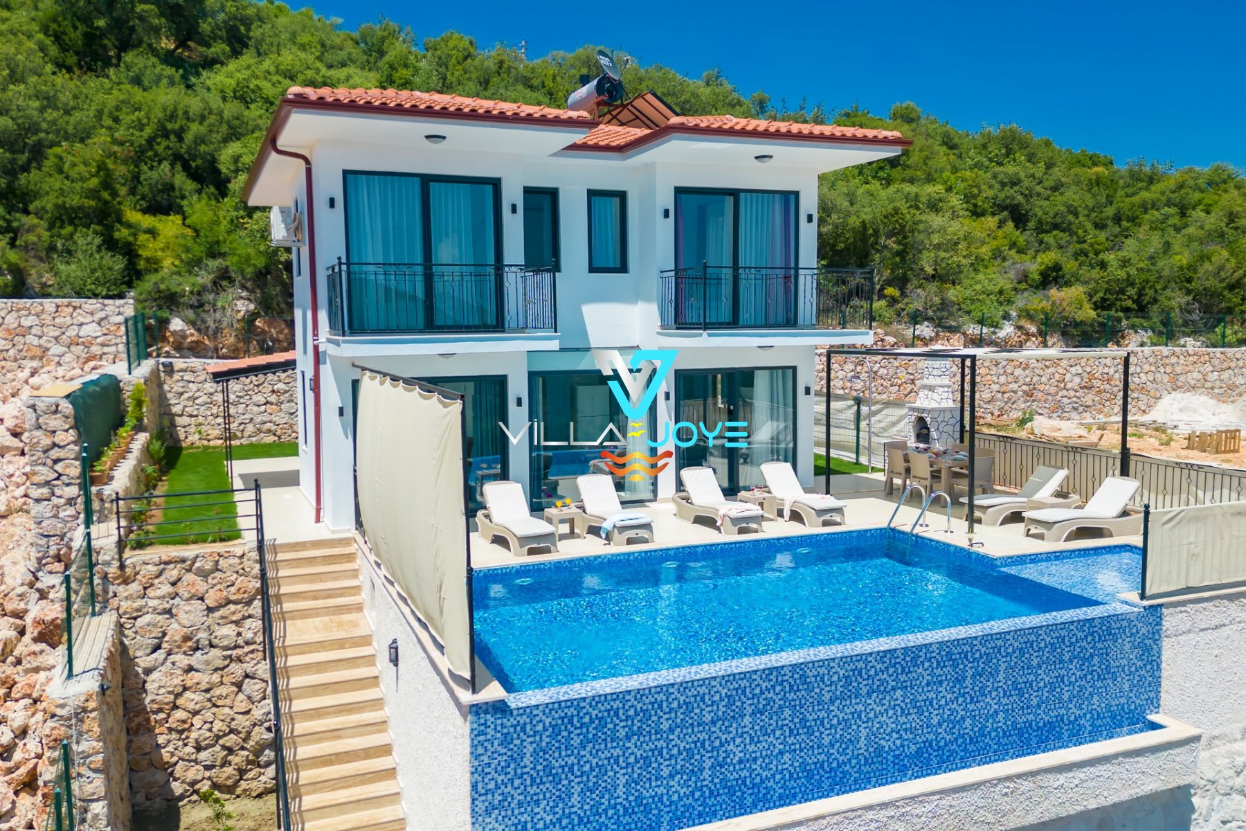 Antalya, Kaş'ta 3 Odalı, 3 Banyolu, 6 Kişiye Kadar Konaklamalı, Kiralık Tatil Evi - No: 321
