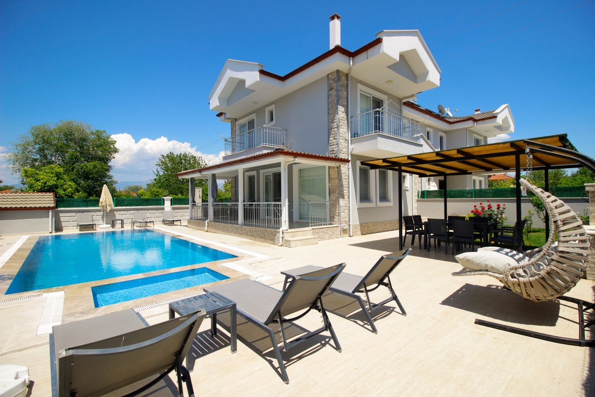 Muğla, Dalyan'da 4 Odalı, 4 Banyolu 8 Kişiye Kadar Konaklamalı Kiralık Tatil Evi - No: 545-1
